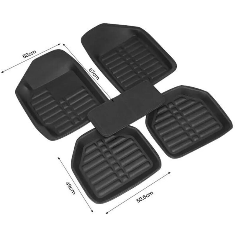 tapis de sol de voiture Universel cuir Noir 5 pieces resistant