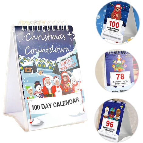 Calendrier du compte à rebours de Noël de 100 jours - Calendrier de compte  à rebours de Noël décoratif créatif | Calendrier de compte à rebours des