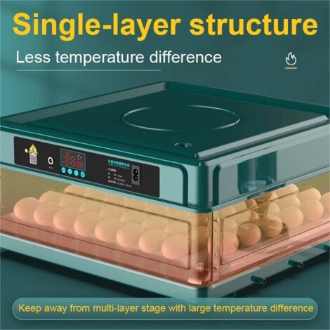 Couveuse Oeuf Automatique, Incubateur Retournement & Température Normé avec hydratation de lit d'eau à ion d'eau 15 oeufs