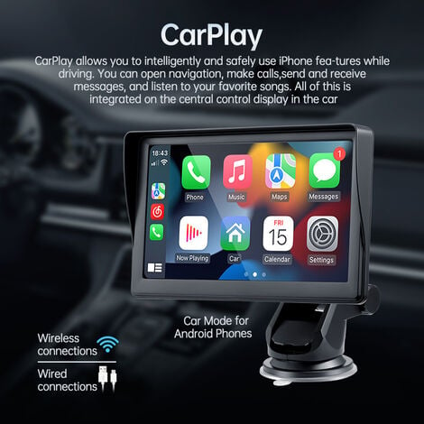Écran de navigation tactile voiture Apple Carplay / Android Auto