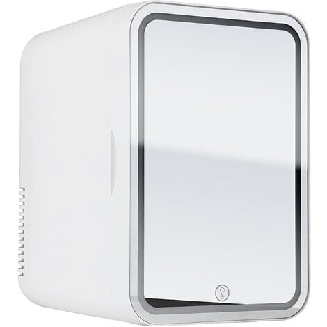 Mini refrigerateur 8L avec miroir de courtoisie LED, mini refroidisseur  electrique portable chaud et froid silencieux