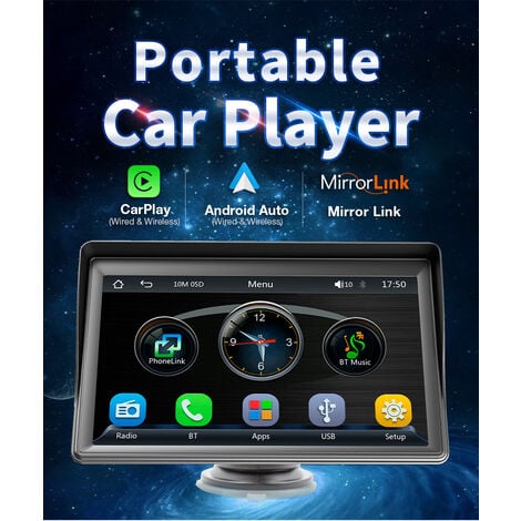Autoradio avec Apple CarPlay Android Auto sans Fil, 7 '' Écran