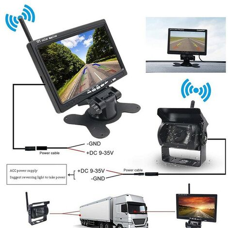 Inverser ensemble de caméra de voiture - 7 moniteur WiFi LED + 4x caméra  sans fil