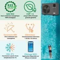 Pompe à chaleur piscine - jusqu'à 95 m3, R32, COP 6.78, réversible, wifi, modèle Arroka Pro 90 de ByPiscine