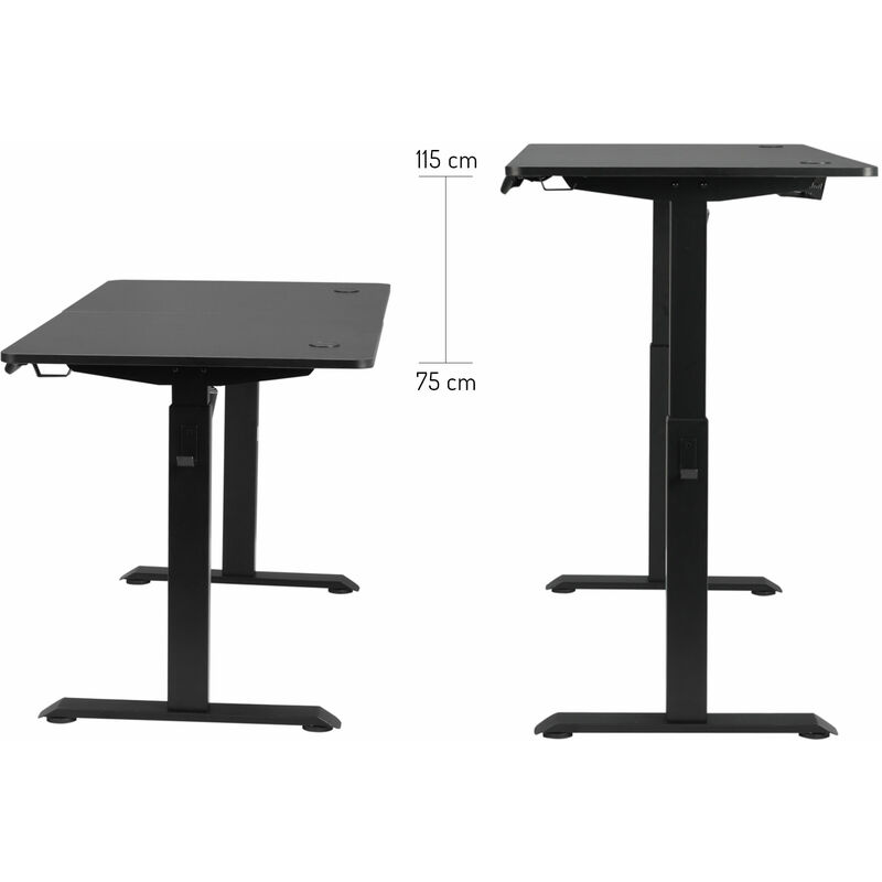 140€ sur Bureau électrique assis debout - Bigzzia - 69-115cm, Structure en  métal, Plateau en bois, 4 positions - Noir - Achat & prix