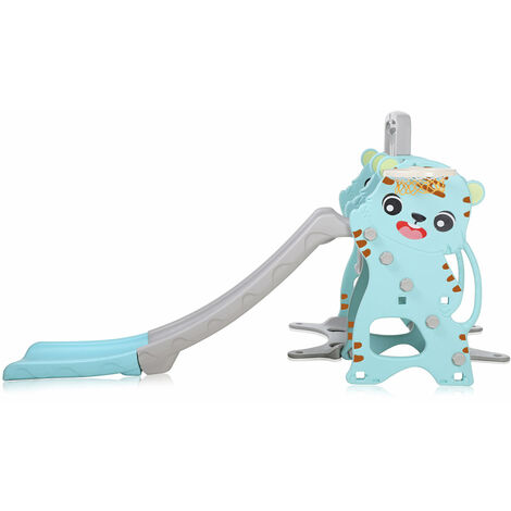 Baby Vivo Toboggan Enfant Aire de Jeux Jeu d'Extérieur et à l'Intérieur  pour Enfants Jardin en Turquoise/Gris