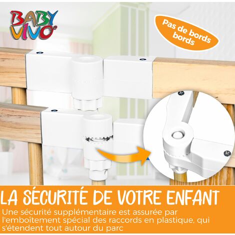 Baby Vivo Parc Bébé Barrière Sécurité Plastique Enfant Protection Porte  Pliable