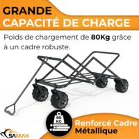 SAMAX SAMAX Chariot Remorque De Transport Charrette À Main Chariot De Jardin Pliable 