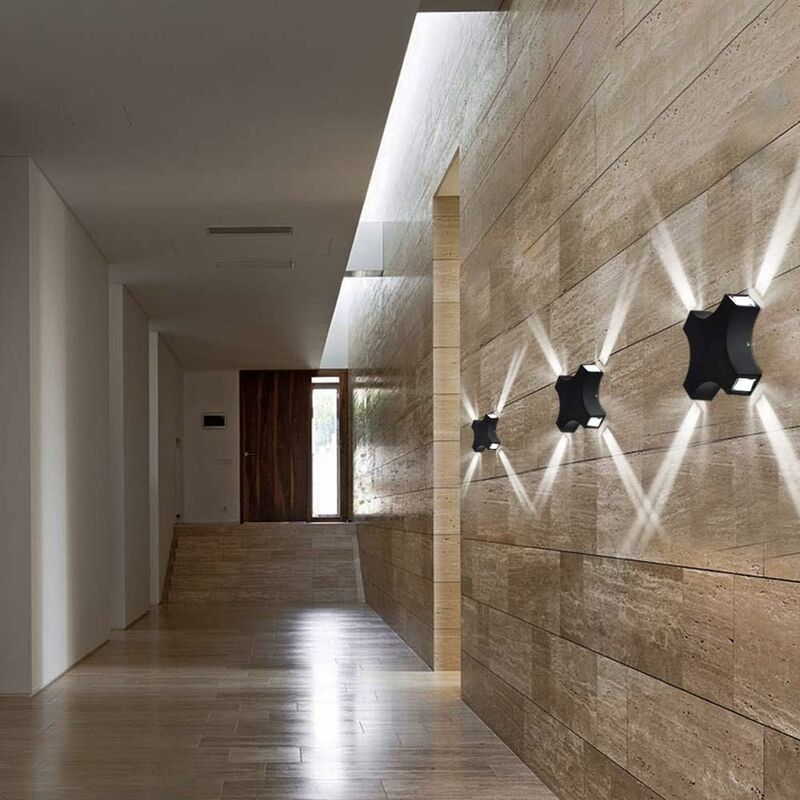 Salle dexposition,Salon Applique Mural interieur Exterieur Led,lampe murale Moderne étanche IP65 Réglable Lampe Up and Down Design Pour Couloir Escalier 7W Blanc 