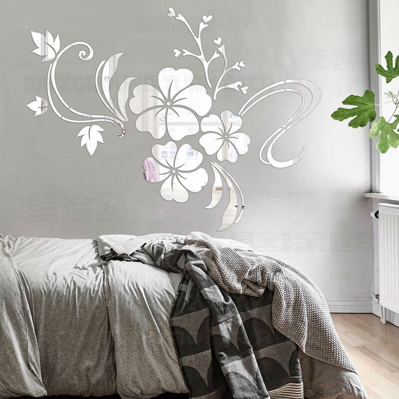 Esmee Feuilles et fleurs Autocollants muraux Amovibles en Vinyle Motif Fleurs pour décoration murale maison décoration murale romantique chambre à coucher salon bureau