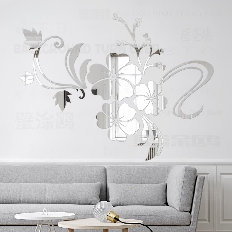 Esmee Feuilles et fleurs Autocollants muraux Amovibles en Vinyle Motif Fleurs pour décoration murale maison décoration murale romantique chambre à coucher salon bureau
