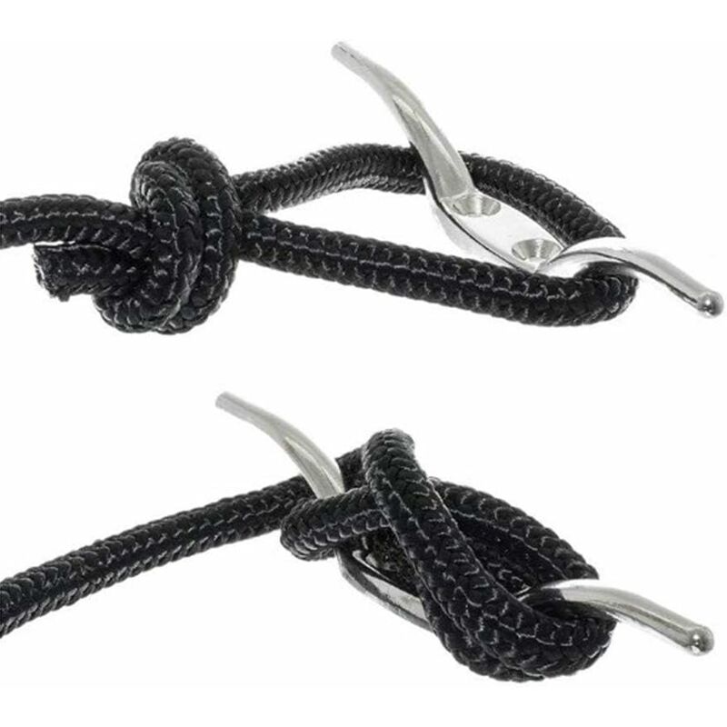 110 mm 5 pièces Crochet de taquet de corde en acier inoxydable poli 