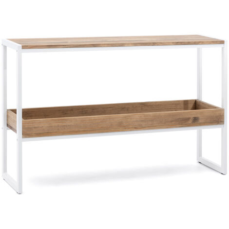 Consolle con vassoio iCub ECO 120x32x75cm Bianco effetto vintage stile  industriale Box Furniture