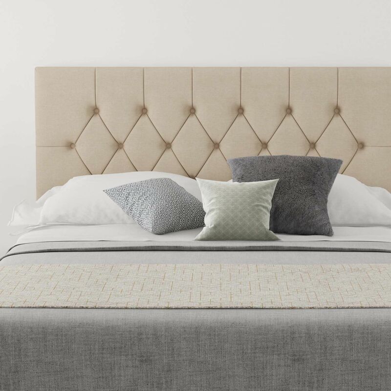 Beige on sale headboard double