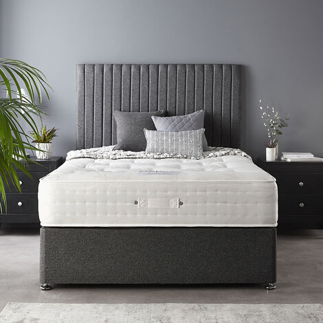 Catherine Lansfield Soho Divan Tweed, Charcoal Bed Frame With Drawers