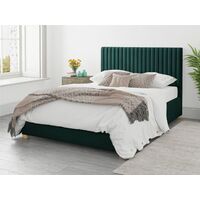 Grant Ottoman Upholstered Bed, Plush Velvet, Emerald - Ottoman Bed Size King (150x200)
