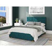 Grant Ottoman Upholstered Bed, Plush Velvet, Emerald - Ottoman Bed Size King (150x200)