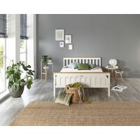 Atlantic Bed Frame in White with Natural Tops, size Single