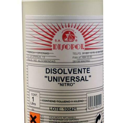 Disolvente Universal Envase Plastico 1 Lt Nitro Disopol