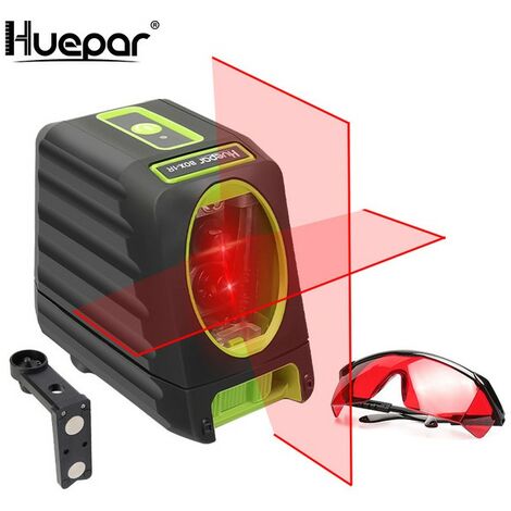 Linea laser di allineamento autolivellante Huepar, BOX-1R Livello laser rosso Livello laser a linee incrociate da 30 m per esterni con selezione del raggio laser verticale e orizzontale 150 °