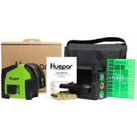 Huepar 8211G Livella laser verde - Allineamento a due punti Laser autolivellante - Livella laser orizzontale / verticale automatica a 130 ° - Livella laser combinata con croce verde