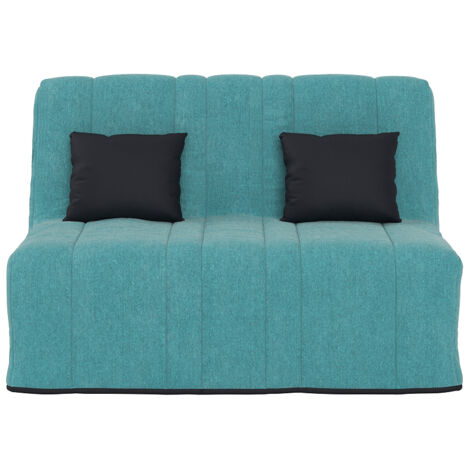 Banquette convertible GAIA BZ , couchage 160x200, avec 2 coussins OFFERTS, Turquoise (1/4)