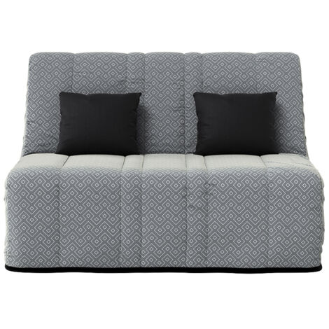 Banquette convertible GAIA BZ , couchage 160x200, avec 2 coussins OFFERTS, Geometrik Gris (1/4)
