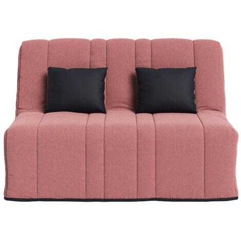 Banquette convertible GAIA BZ , couchage 160x200, avec 2 coussins OFFERTS, Rose (1/4)