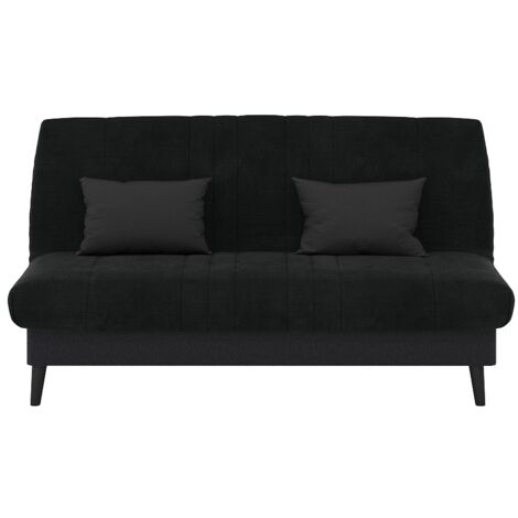 Banquette convertible Elios clic clac, couchage 130 x 190 avec rangement intégré + 2 coussins OFFERTS, Coton noir (1/3)