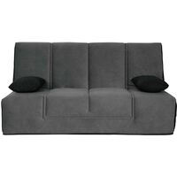 Banquette CC HOUSTON 130x190, matelas Simmons, angel gris