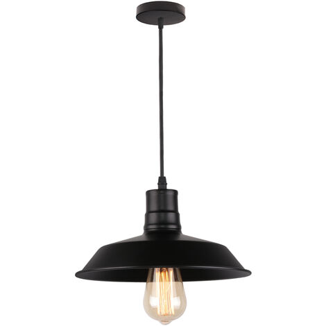 Vintage Industrial Pendant Light Black Hanging Chandelier Ceiling Lamp Fixture for Living Room Kitchen Island Restaurant