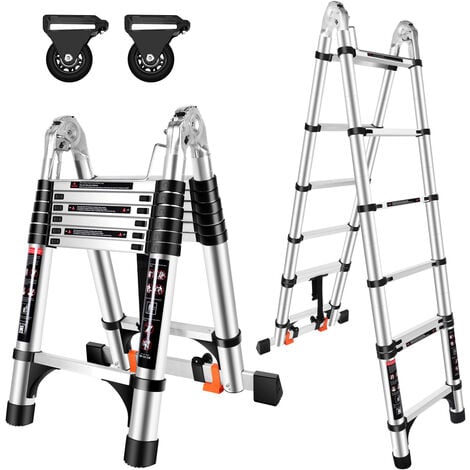 Multipurpose Aluminum Ladder of 4,4M (2,2M + 2,2M) Telescopic ...