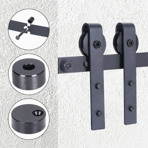 183cm Hardware Rail Kit for Sliding Door Rail Pulley Hanging Double Wardrobe Door System