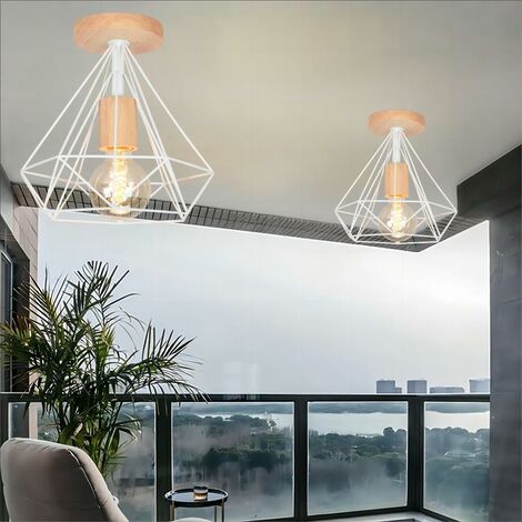 Diamond Shape Ceiling Light Industrial E27 25cm Lampe Ceiling Light in ...
