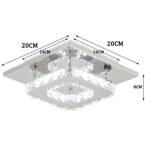 Modern Ceiling Light K9 Crystal Chandelier Clear Glass Ceiling Lamp LED Cool White