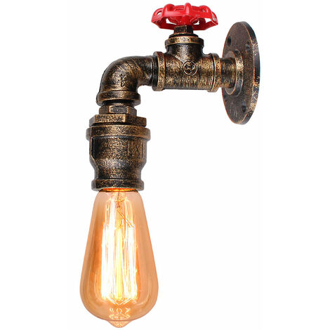 Retro Industrial Vintage Steampunk Waterspout style Lamp with  edison bulb 