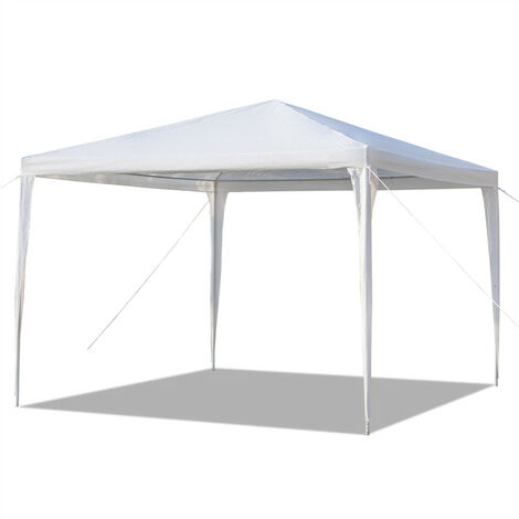 Gazebo Waterproof, 3M x 3M Portable Heavy Duty PE Canopy Tent for Garden Market Stalls Party Wedding Beach Outdoor (White)