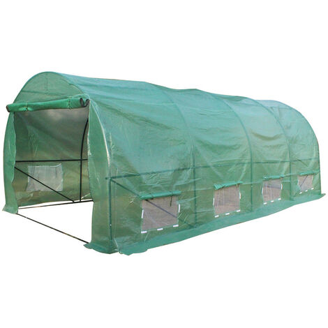 Polytunnel Greenhouse with Dome, 6 x 3 x 2M Pollytunnel Tent with Steel Frame for Vegetables Fruites Tomatoes