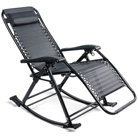 Rocking Garden Chair Folding Sun Loungers for Outdoor Patio Travel