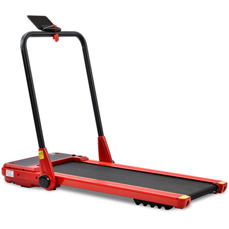 Electric Treadmill, Hydraulic Folding Walking Machine for Home with LED Display | Remote Control | 1-12KM/H | Phone Holder (Red)