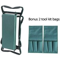 Garden Kneeler and Seat with Handles and 2 Tool Pouches Foldable Garden Bench