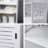White Bathroom Cabinet DIY, Waterproof Freestanding Toilet Slim Storage Rack with Shelf Organizer for Besides Living Room Bedroom Kitchen 41x30x70cm