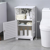 White Bathroom Cabinet DIY, Waterproof Freestanding Toilet Slim Storage Rack with Shelf Organizer for Besides Living Room Bedroom Kitchen 41x30x70cm