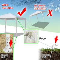 Gazebo Waterproof, 3M x 3M Portable Heavy Duty PE Canopy Tent for Garden Market Stalls Party Wedding Beach Outdoor (White)