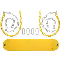Tree Swing Seat with Chain, Swing Garden Yard Outdoor Replacement Set for Childrens Kids, Heavy Duty Hold up to 660 lbs (Yellow)