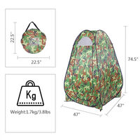 Camping Toilet Tent Pop Up Shower Privacy Tent for Outdoor, Portable Changing Dressing Fishing Bathing Storage Room Tents with Carrying Bag (Camouflage Color)