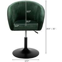 Modern Bar Stool Round Adjustable Swivel Gas Lift Velvet Counter Stool with Back & Arms for Kitchen Breakfast Bar Counter Home Furniture (Green)