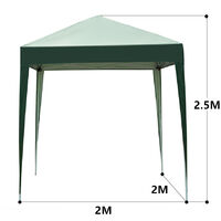 Waterproof PE Gazebo, 2 x 2M Portable Heavy Duty Canopy Tent for Garden Market Stalls Party Wedding Beach Outdoor (Green)