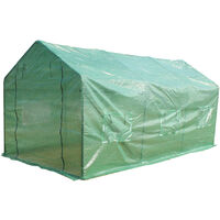 Polytunnel Greenhouse with Steeple, 4.5 x 2.1 x 2.1M Pollytunnel Tent with Steel Frame for Vegetables Fruites Tomatoes