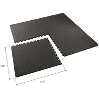 24 pcs Interlocking EVA Exercise Mats, 62.5 x 62.5 cm Protector Floor Foam Mat For Home Workout Yoga (Black)